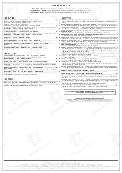 la bellezza big mamma menu|Menu